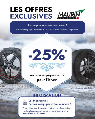 Roulez en toute sécurité cet hiver : -25% sur vos équipements